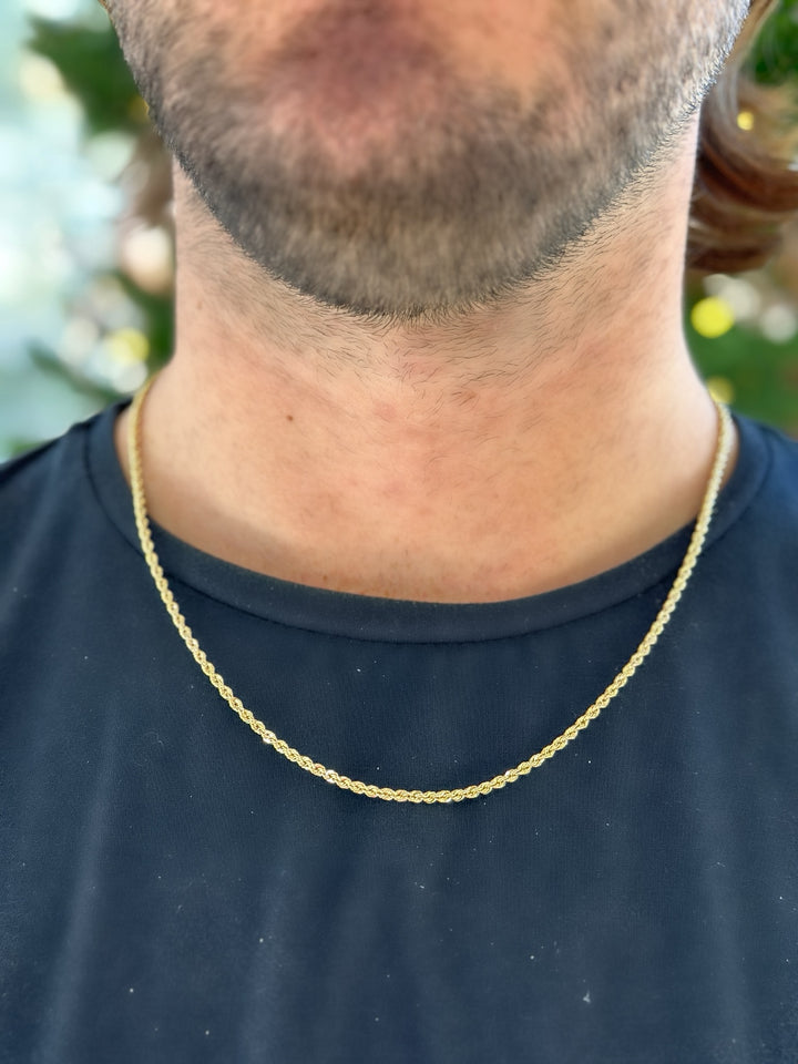10K Solid Rope Chain Necklace