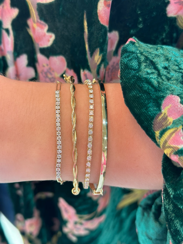 14K 1/3 CTW Natural Diamond Tennis Paperclip Bracelet