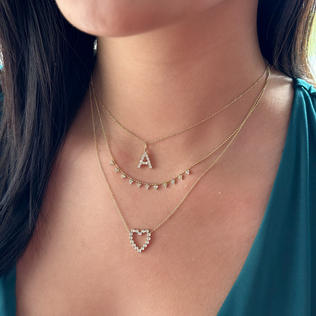 14K Mini Trio Diamond Shaker Necklace