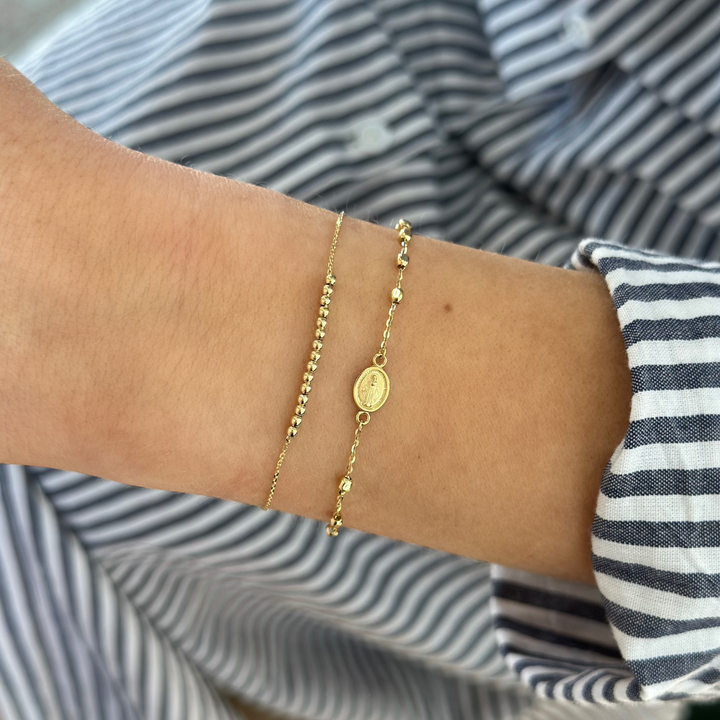 14K Multi Mini Bead Bracelet