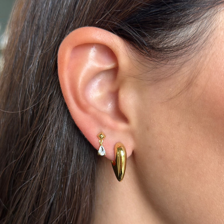 Pyramid Dangle Studs