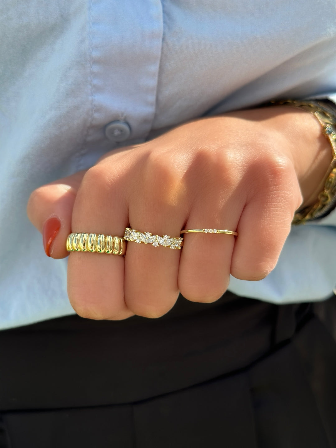 Marquise & Round Stack Ring