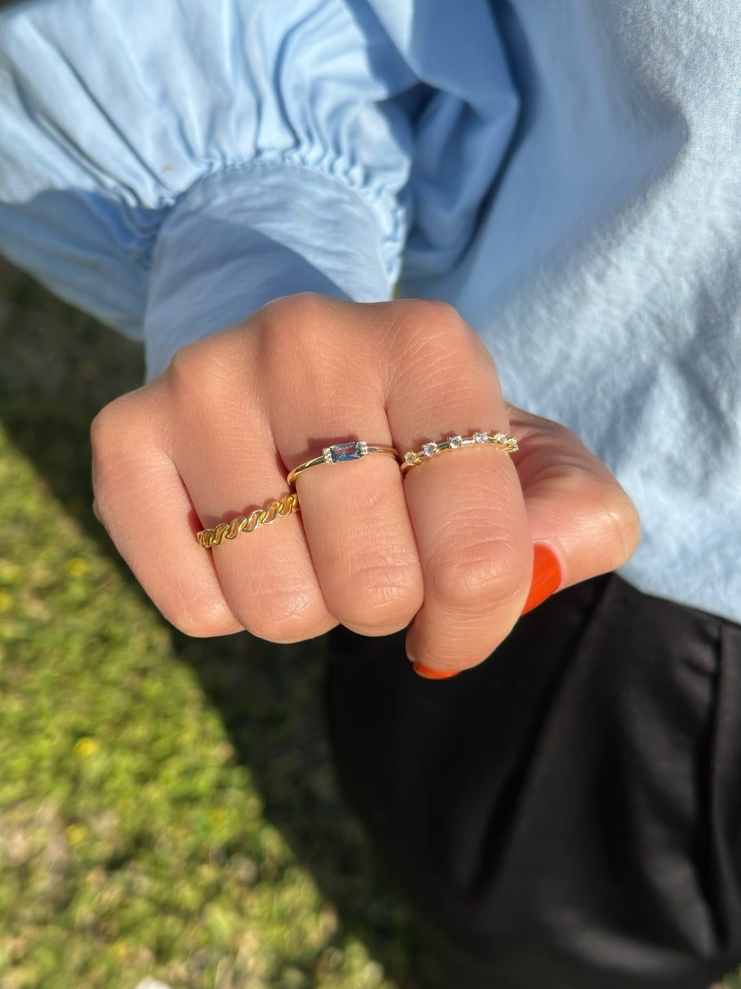 Gemstone Baguette Ring