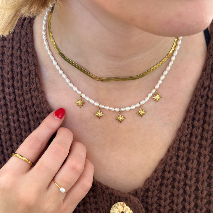 North Star Pearl Choker Necklace