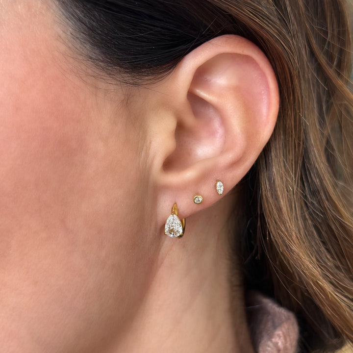 Colette Pear Huggie Hoops