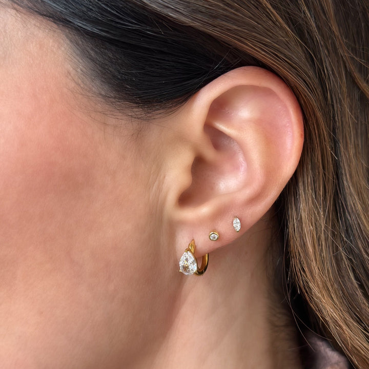 Colette Pear Huggie Hoops