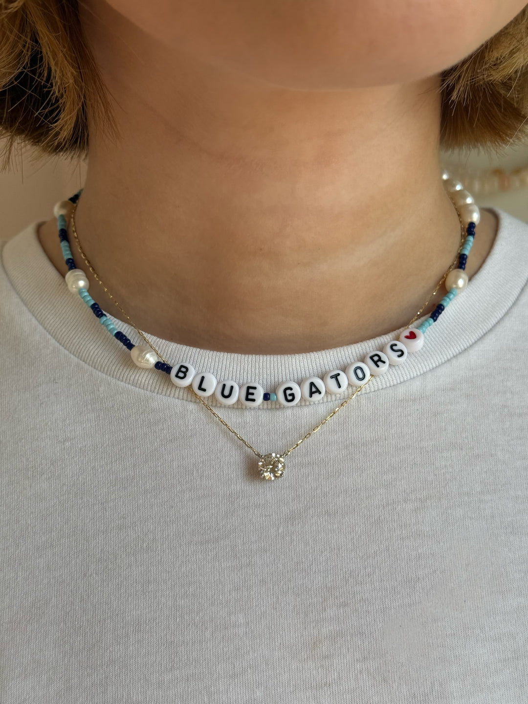 Gameday Bead and Pearl Necklace