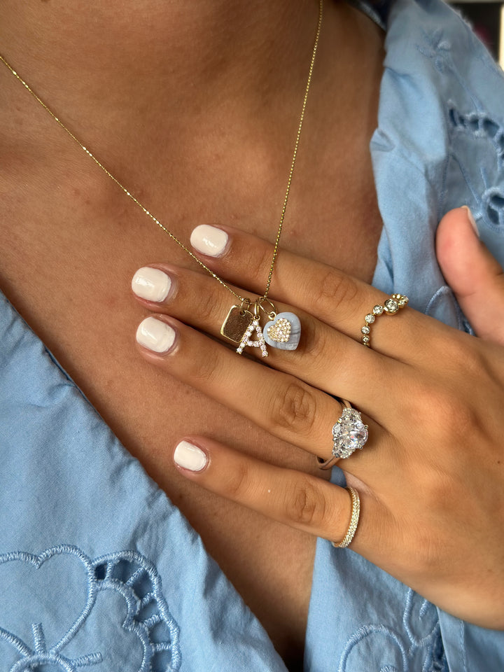14K Double Row Diamond Pinky Ring