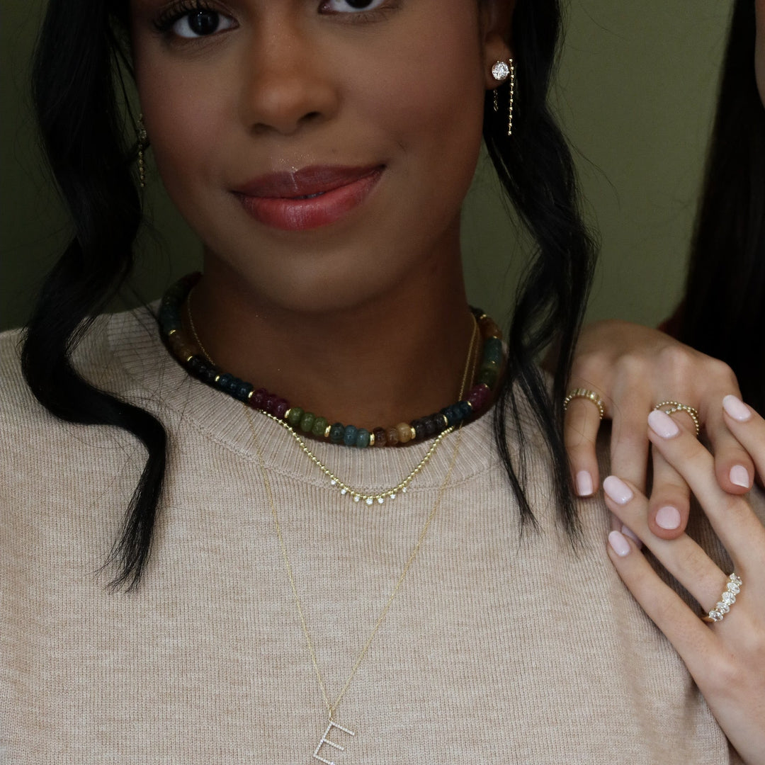 Graduated Dangle Bead Chain Necklace