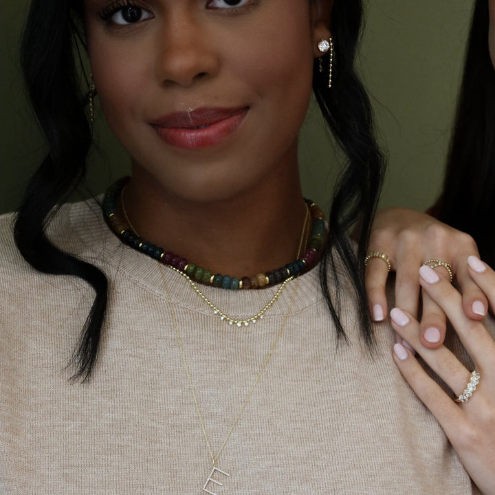 Graduated Dangle Bead Chain Necklace