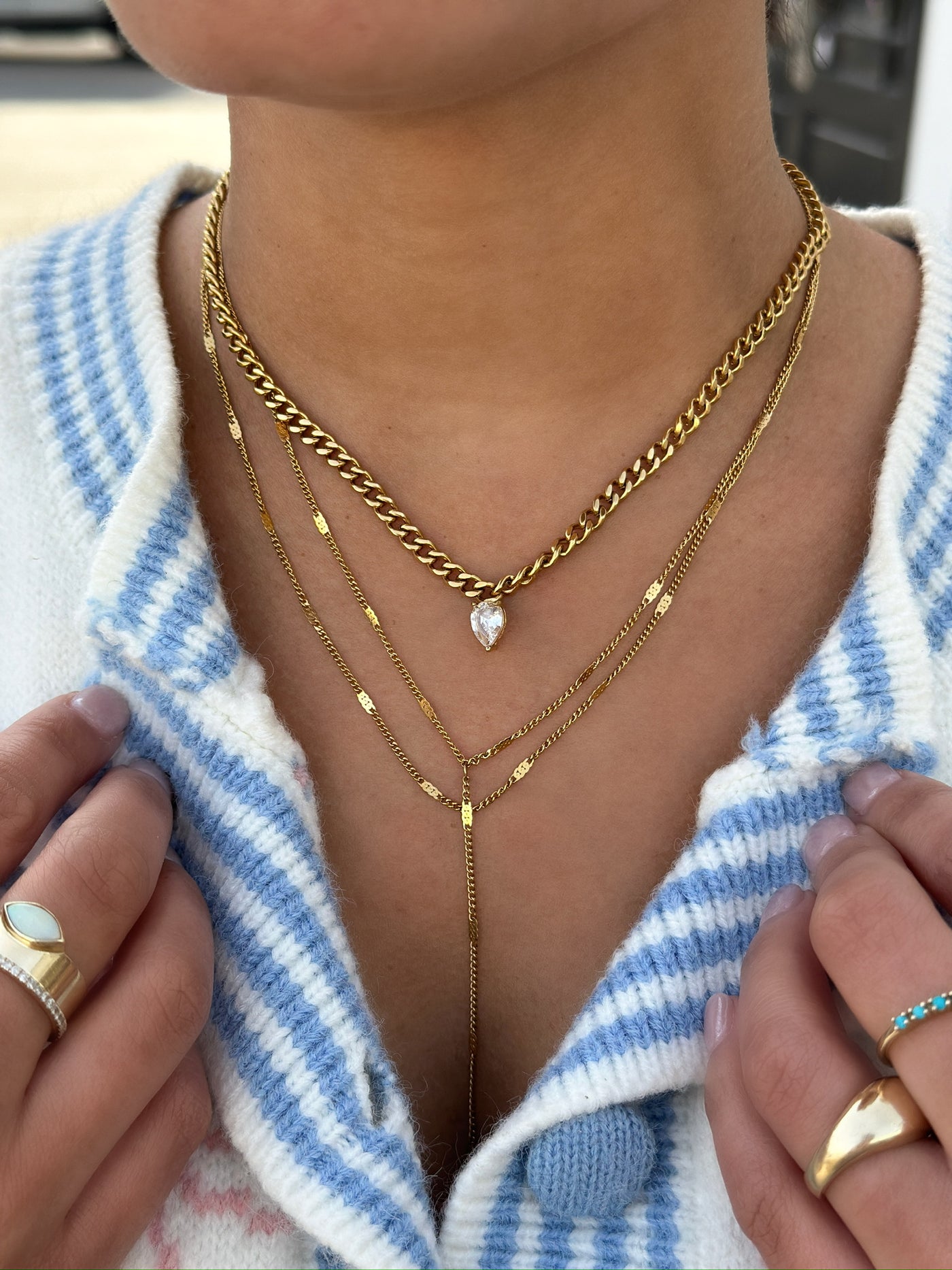 Skylar Solitaire Pear Necklace