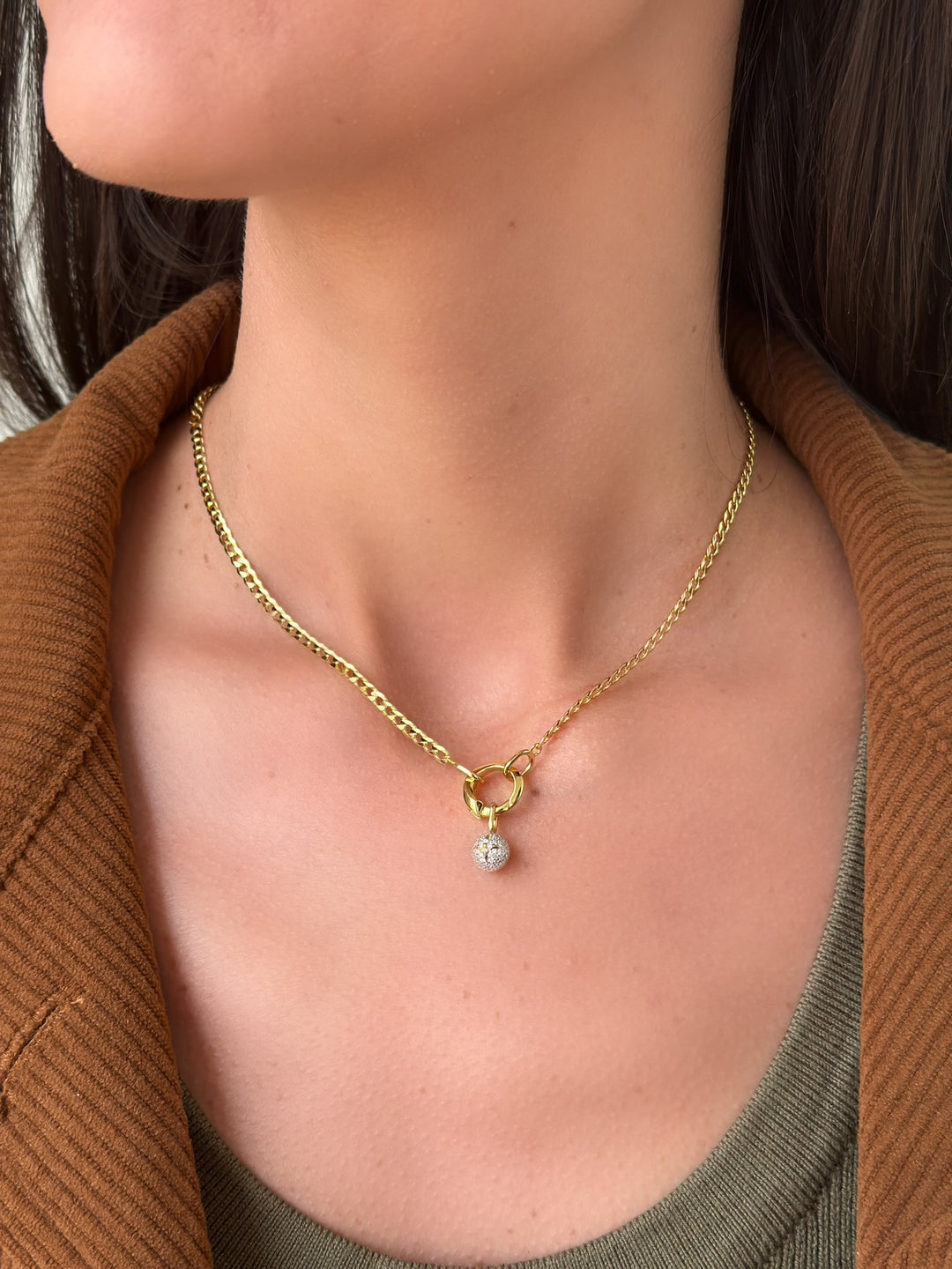 Pave Star Sphere Necklace Charm