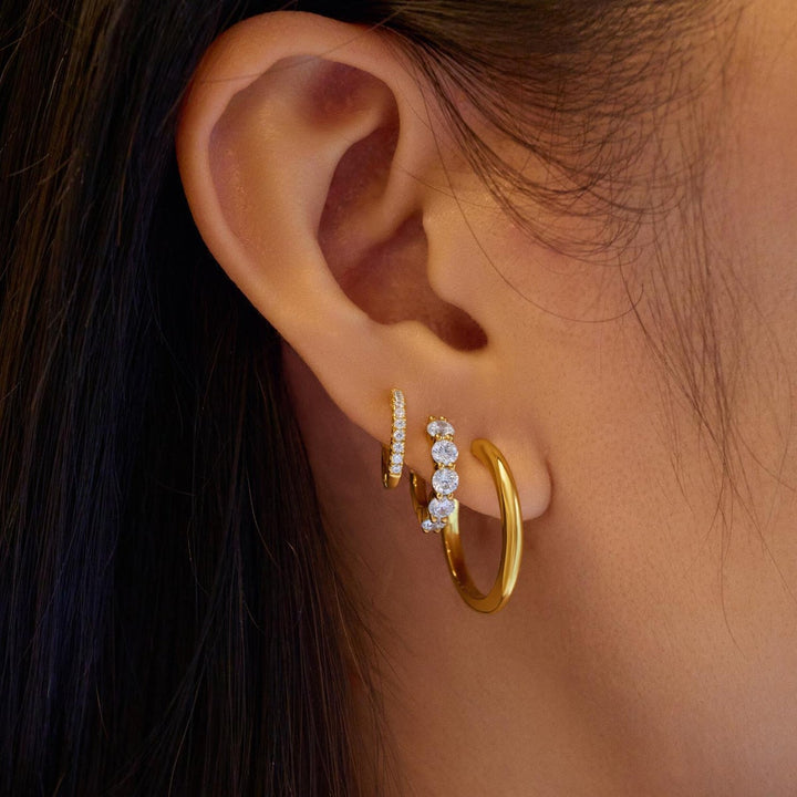 Five-Stone Sparkle Huggie Hoops