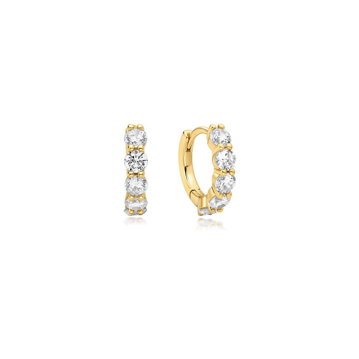 Five-Stone Sparkle Huggie Hoops