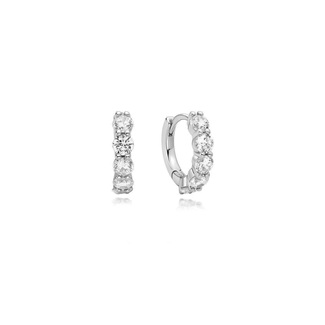 Five-Stone Sparkle Huggie Hoops