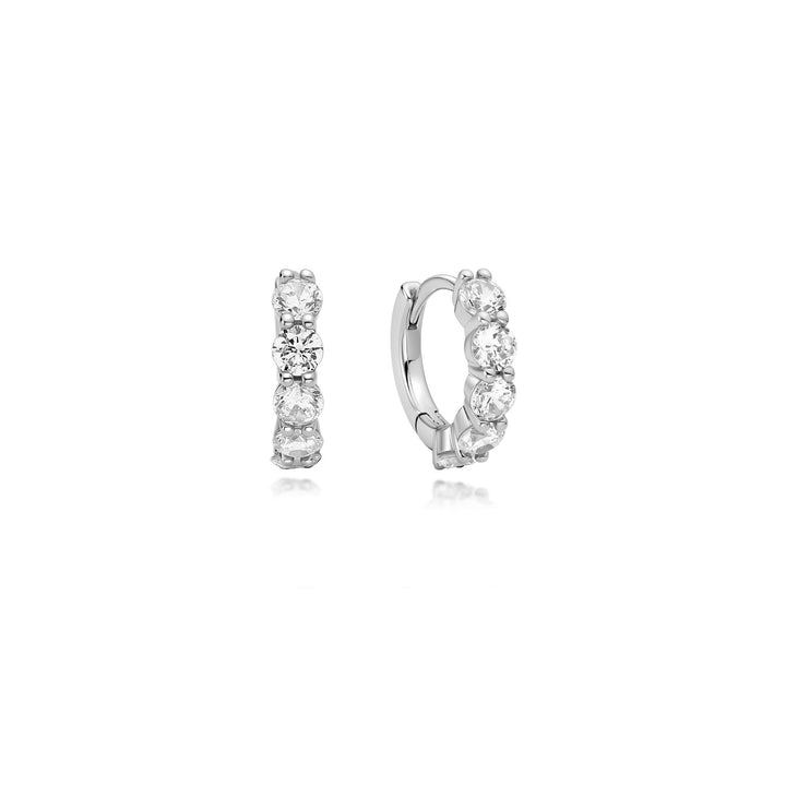 Five-Stone Sparkle Huggie Hoops