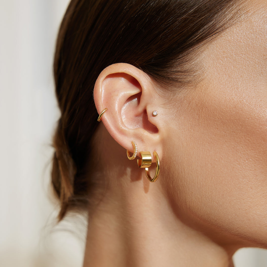 Flat Small Huggie Hoops