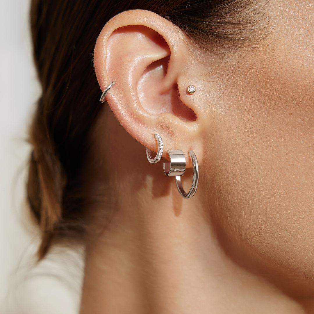 Flat Small Huggie Hoops