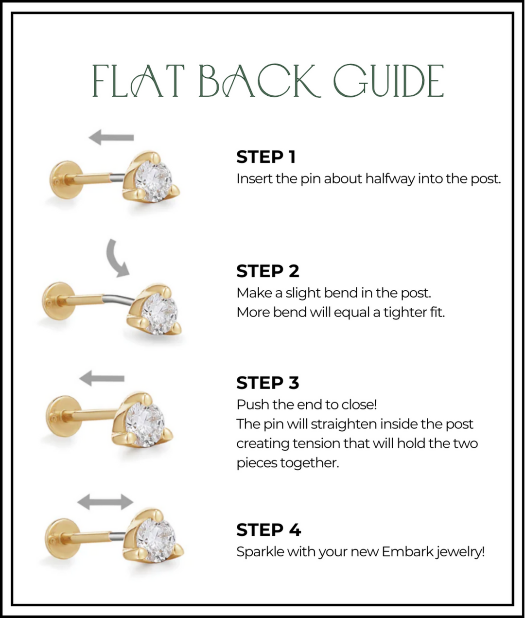 Round CZ Flat Back Stud (Larger)