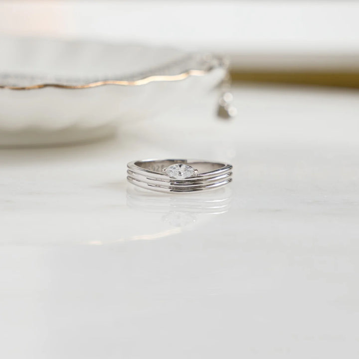 Floating Marquise Triple Band Ring