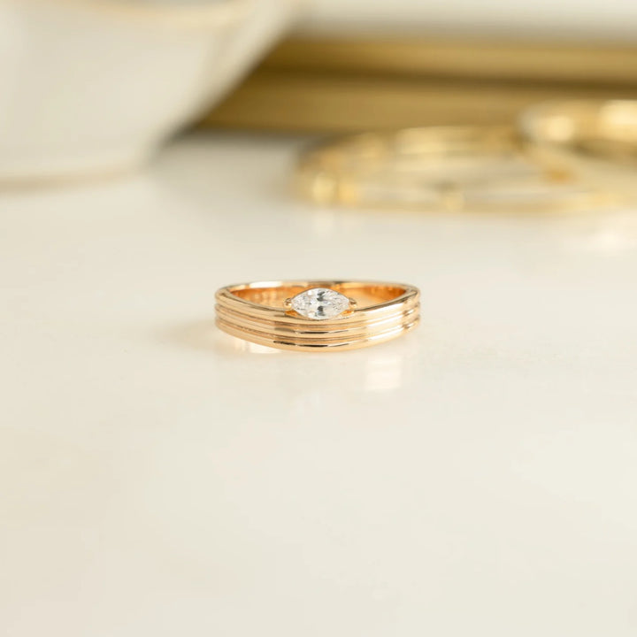 Floating Marquise Triple Band Ring