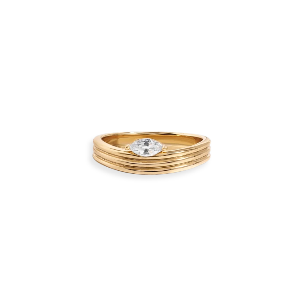 Floating Marquise Triple Band Ring