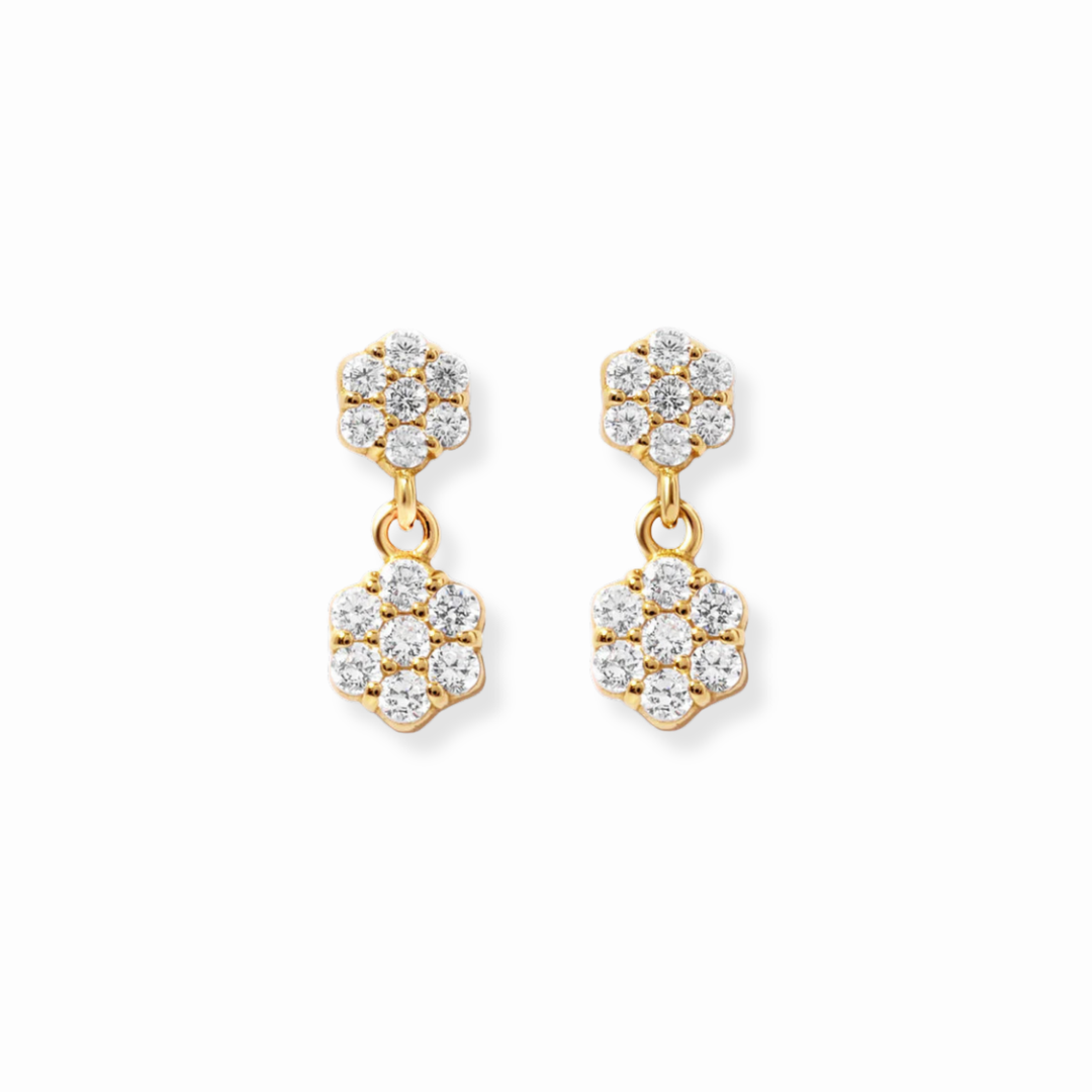 Flower Charm Dangle Earrings-Embark Fine Jewelry