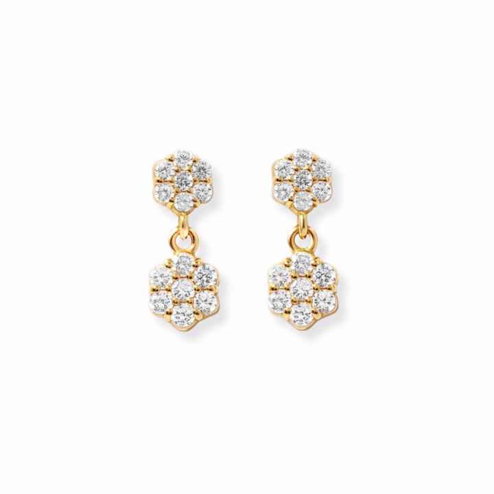 Flower Charm Dangle Earrings