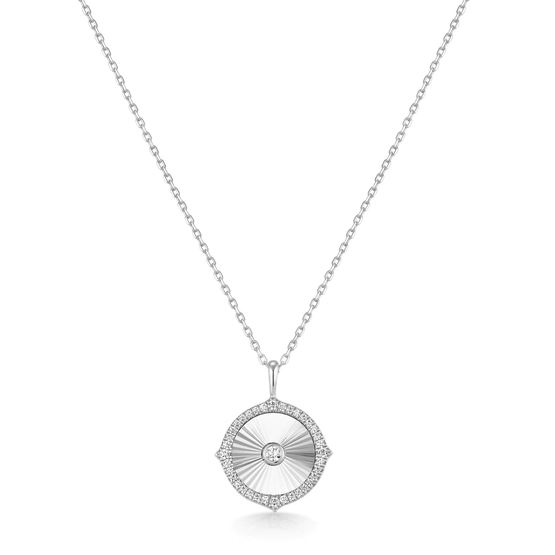 Fluted Diamond-Cut Disc Necklace