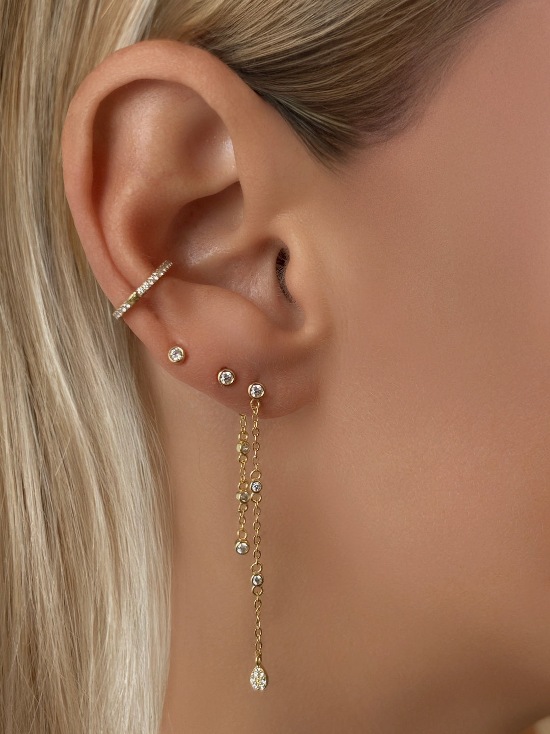 Front &amp; Back Chain Duster Earrings