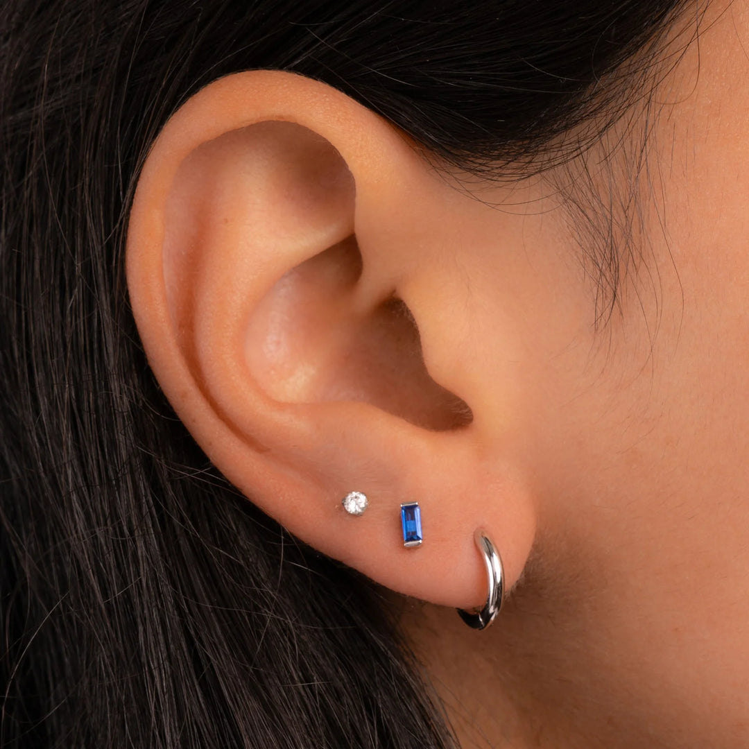 Gemstone Baguette Stud