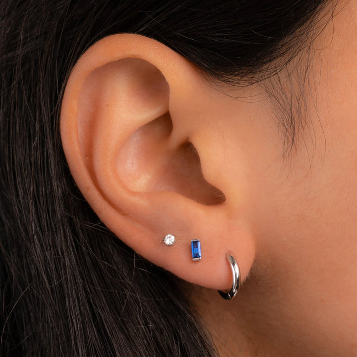 Gemstone Baguette Stud