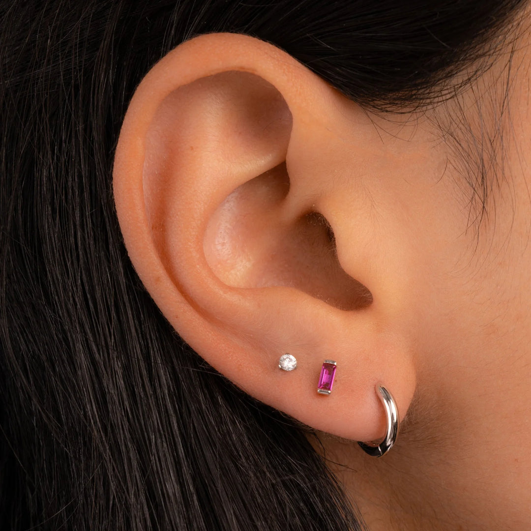 Gemstone Baguette Stud