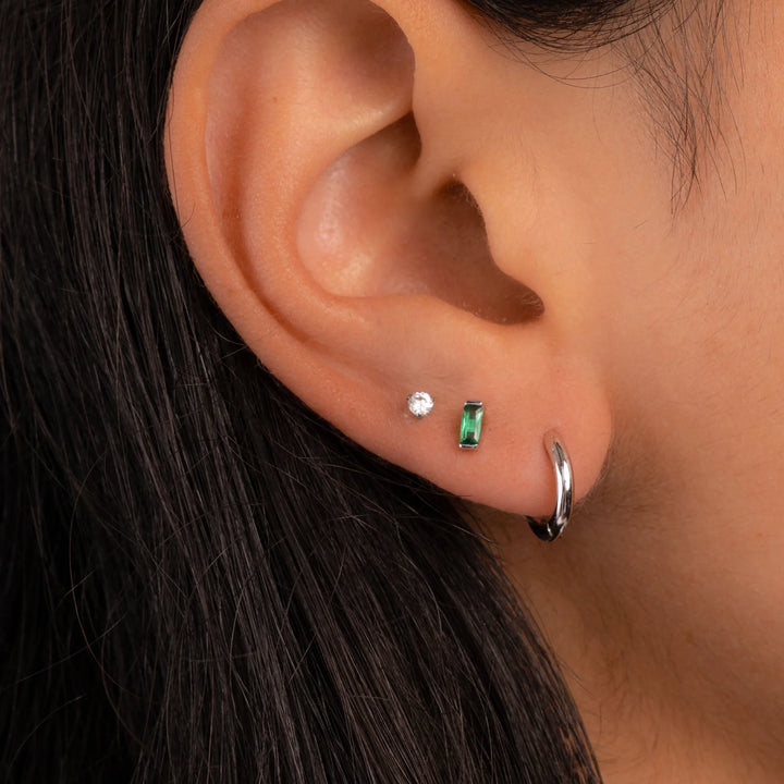Gemstone Baguette Stud