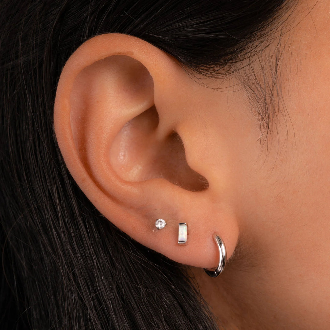 Gemstone Baguette Stud