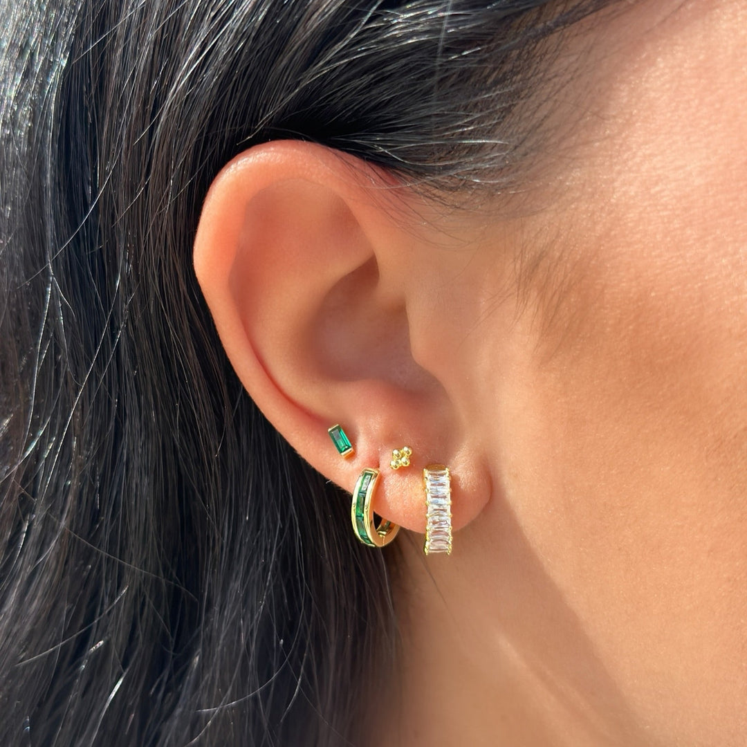 Gemstone Baguette Stud