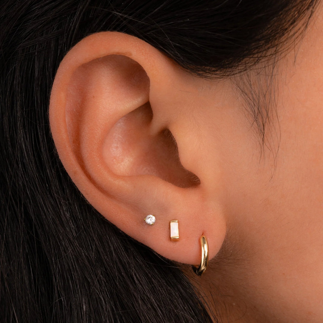 Gemstone Baguette Stud