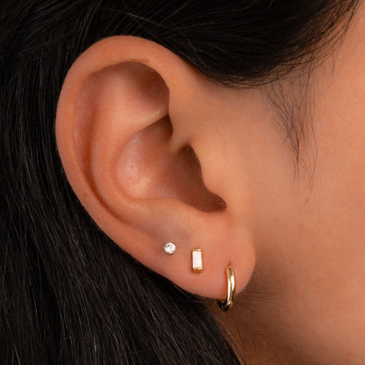 Gemstone Baguette Stud