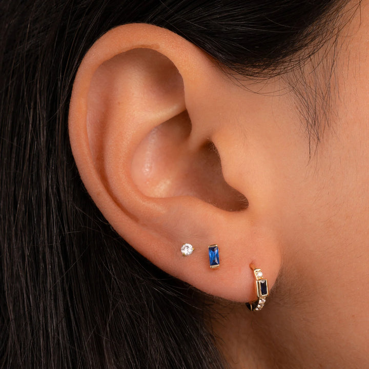 Gemstone Baguette Stud