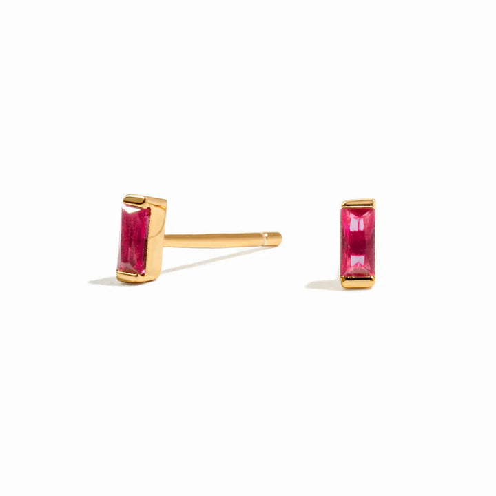 Gemstone Baguette Stud