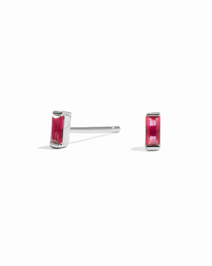 Gemstone Baguette Stud