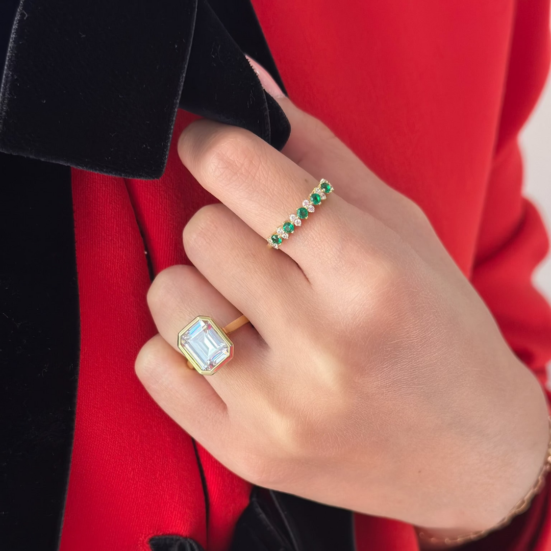 Gemstone &amp; CZ Ring