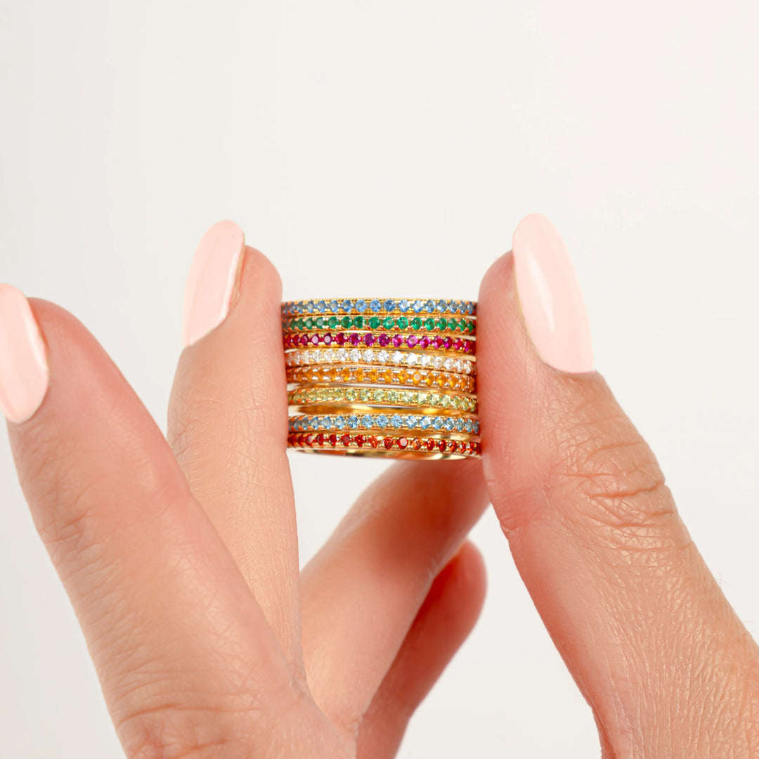 Gold Eternity Birthstone Ring