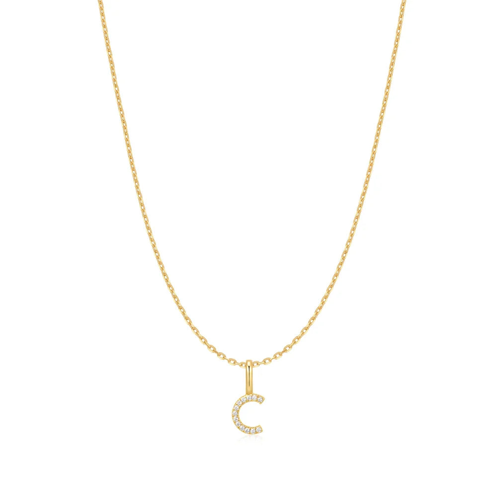 Pave Pendant Initial Necklace