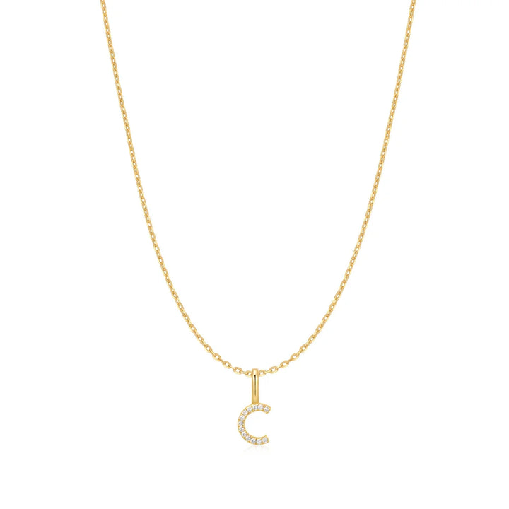 Pave Pendant Initial Necklace