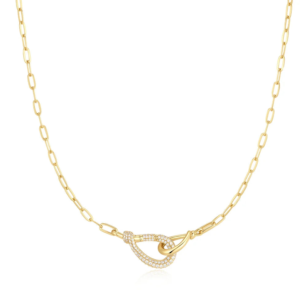 Gold Interlocked &amp; Pave&