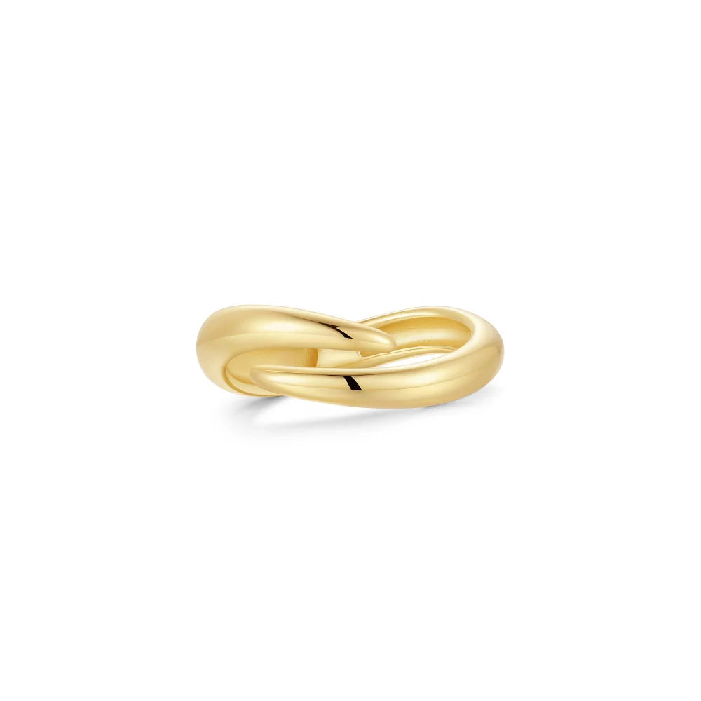 Gold Polished Spiral Adjustable Ring-Embark Fine Jewelry