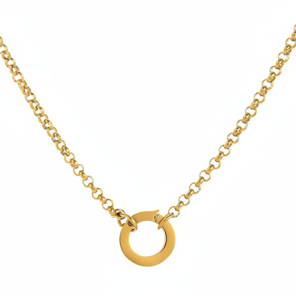 Gold Rolo Chain Amulet Necklace