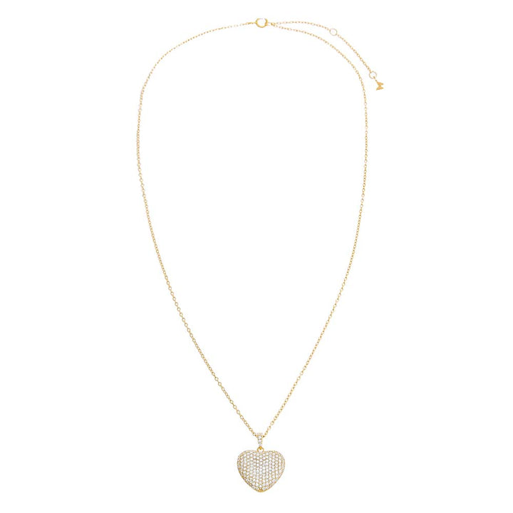 Pave 3D Heart Necklace