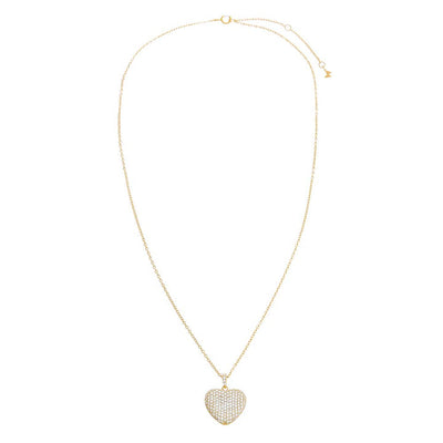 Pave 3D Heart Necklace